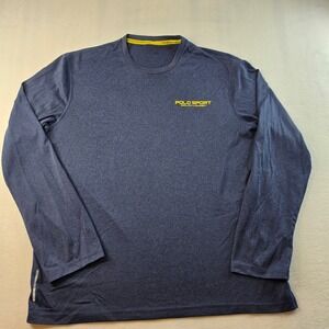Polo Sport Ralph Lauren Shirt Mens Large Blue Long Sleeve ThermoVent Performance